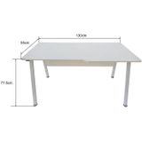 Stoer - Industrieel Bureau - Wit Frame - Wit Tafelblad - 130 cm Breed