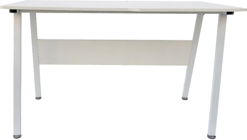 Stoer - Industrieel Bureau - Wit Frame - Wit Tafelblad - 130 cm Breed