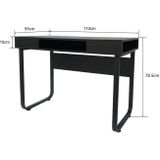 Bureau - Computer Tafel - Zwart - Metaal en Hout - 110 cm Breed