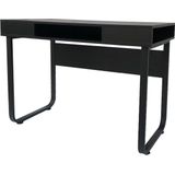 Bureau computer tafel Stoer - sidetable - industrieel modern - zwart metaal zwart hout - 110 cm breed