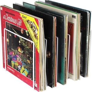 LP vinyl design platen opbergrek - platenrek voor opbergen 50 tot 60 vinyl LP platen - wit