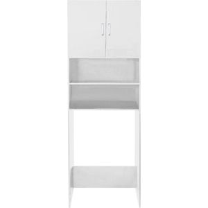 Wasmachine Kast - Ombouw Meubel - Wit - 190 cm Hoog - Ruimtebesparend Design