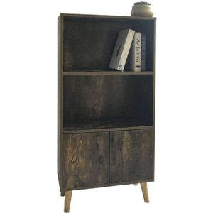 Boekenkast wandkast Stoer industrieel vintage design 120 cm hoog