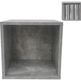 LP vinyl opbergkast kubus - platenkast - multifunctioneel opbergsysteem - grijs beton look