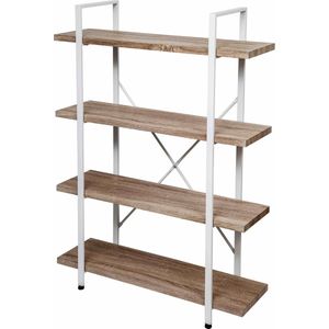Wandkast - Stoer - Metaal - Hout - Zwart - 105 cm breed