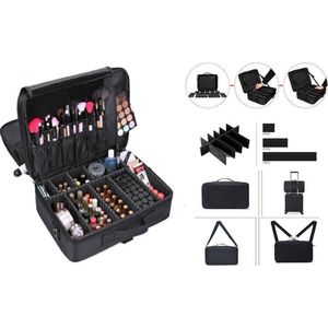 Visagie kappers koffer - Make up cosmetica tas  - beauty case -  groot 41 x 31 x 14 cm