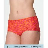 Moodies - Menstruatie Zwemkleding - Boxer Zwembroekje - Print Oranje - Gemiddeld Kruisje