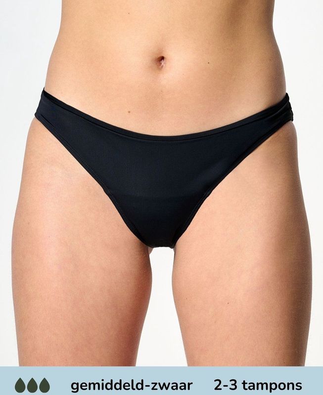 Moodies - Bikinibroekje - Zwart - Gemiddeld-zwaar Kruisje
