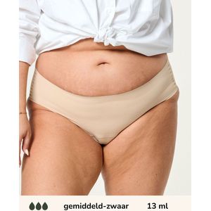 Moodies - Hiphugger - Beige - Menstruatie Ondergoed - Gemiddeld/Zwaar Kruisje
