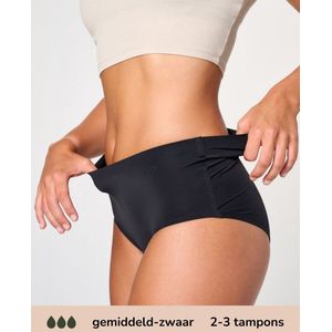 Moodies Undies Naadloze High Waist Menstruatieslip Medium/Heavy Zwart
