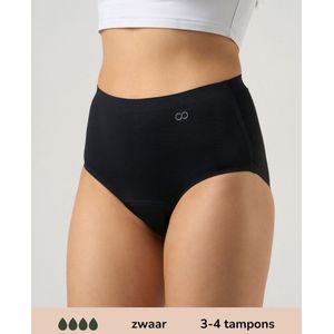 Moodies menstruatie & incontinentie ondergoed - High Waist Hiphugger - heavy kruisje - zwart - maat S - period underwear