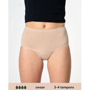 Moodies - Seamless High Waist Hiphugger - Beige - Menstruatie Ondergoed - Zwaar Kruisje