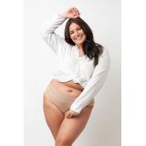 Menstruatiebroekje - Beige/Zwart - Sleek Stof - Gemiddeld Kruisje