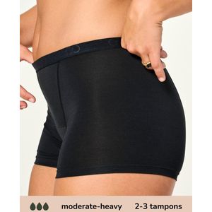 Moodies Undies boyshort menstruatieslip Medium/Heavy zwart