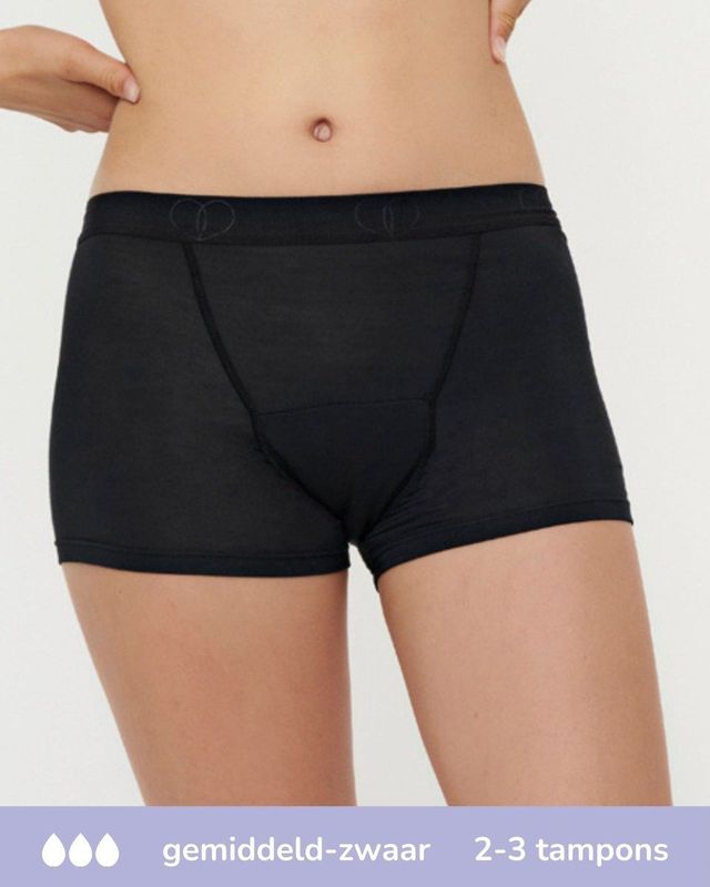 Moodies - Bamboe Boyshort - Zwart - Ondergoed voor Meiden