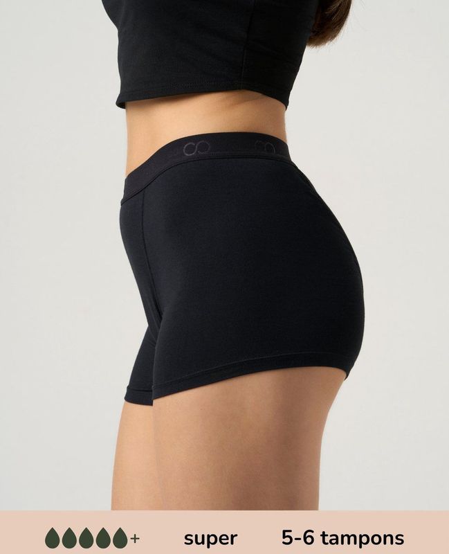 Moodies - Bamboe Boyshort - Zwart - Super Absorberend