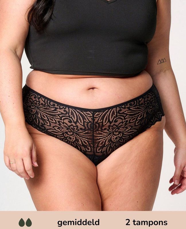 Ondergoed - Menstruatiebroekje - Zwart - Katoen/Nylon