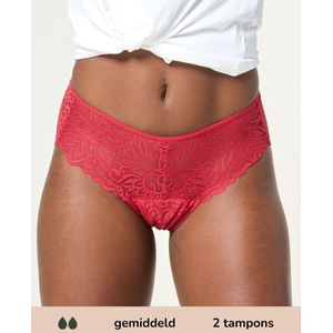 Moodies - Menstruatie Ondergoed - Hipster Lace - Rood - Nylon/Elastaan