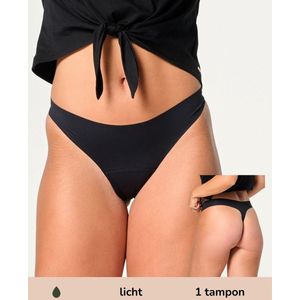 Moodies menstruatie & incontinentie ondergoed - Lasercut String - light kruisje - zwart - maat L