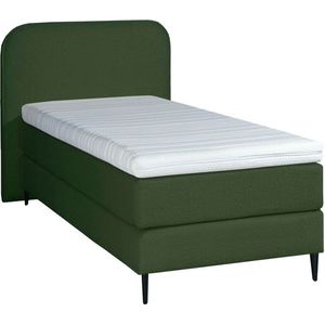 Mörgenn Bouclé Eenpersoons Boxspring Groen 90x200