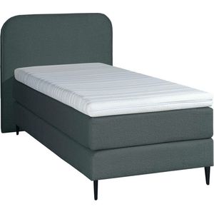 Mörgenn Bouclé Eenpersoons Boxspring Antraciet 90x200