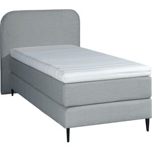 Mörgenn Bouclé Eenpersoons Boxspring Grijs 90x200