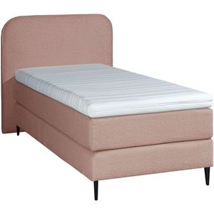 Mörgenn Bouclé Eenpersoons Boxspring Oud Roze 90x210