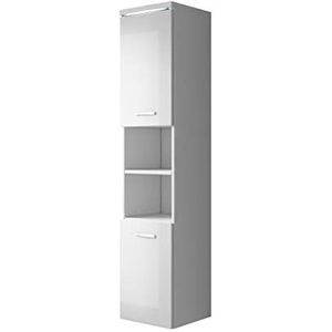 Badplaats - Badkamerkast Paso - Hoogglans Wit - 35 x 35 x 160 cm