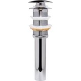 Badplaats Afvoerplug Chroom - Pop up Plug voor Wastafel zonder Overloop