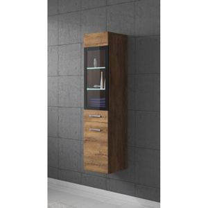 Badezimmer Schrank Rio 131 cm Braun Eiche – Regal Schrank Hochsc