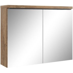 Badplaats Spiegelkast Paso 80 cm x 20 cm x 60 cm - Bruin eiken