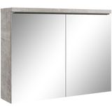 Badplaats Spiegelkast Paso LED 80 x 20 x 60 cm - beton grijs