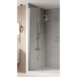 Badplaats Douchewand Florida 40 x 200 cm - Chroom – Inloopdouche 8 mm Veiligheidsglas