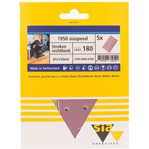 Sia siaspeed schuurstrook 14-gaats P180 - 80 mm. x 133 mm. (5 stuks)