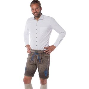 Tannhauser Lederhosen Gaudi Kort met Riem 100% Echt Leder Oktoberfest Heren Lederhosen Man Carnavalskleding Heren - Bruin/Blauw - Leer - Maat S