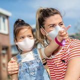 Koziol Community Gezichtmasker - met gratis 1 filter - mondkapje - organic blue