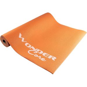 Wonder Core Yogamat Fitness Sport Gymnastiek Pilates Mat antislip 6 mm dik - Oranje / Grijs - 170 x 60 cm