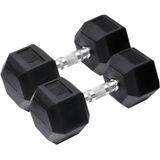 Orange Gym, Hex Dumbbell – 10KG – Set van 2 - hexagon dumbbells - neoprene dumbbell -