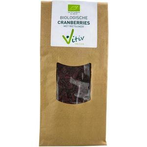 Vitiv - Cranberries Rietsuiker - 60% Biologisch - Gezoet Met Rietsuiker