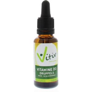 Vitamine D3 - Druppels 1000IE - Vitiv - 25mcg - Voedingssupplement