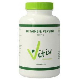 Vitiv - Betaine HCL & Pepsine - Voedingssupplement - 648 mg Betaine HCL - 150 mg Pepsine
