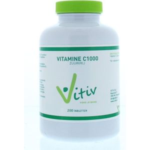 Vitiv Vitamine C1000 zuurvrij 200 tabletten