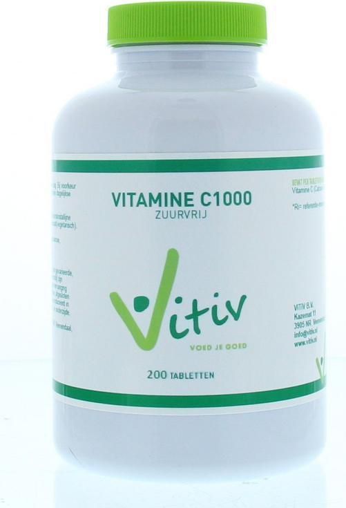 Vitiv Vitamine C1000 zuurvrij 200 tabletten