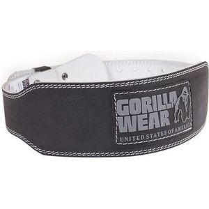 Gorilla Wear Gewatteerde leren riem, 10 cm, zwart, voor bodybuilding en fitness, voor dames en heren, L-XL