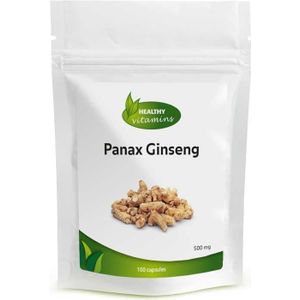 Panax - Ginseng - 100 Capsules - 500 mg - Bevat 20% Ginsenosiden