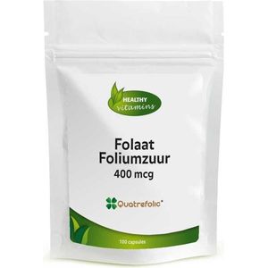 Folaat Foliumzuur | 400 mcg | 100 capsules | Quatrefolic®