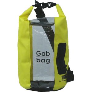 Gabbag waterdichte tas Drybag venster 15 liter geel