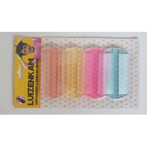 Hoge Kwaliteit Luizenkammen - 4 Stuks ��– Beste Oplossing Tegen Luizen – Extra Voordelige Set – Hoogwaardige Luizenkam – Anti Luizen – Oranje, Geel, Roze, Blauw