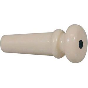 Eindknop, plastic, ivoor met zwarte stip folk model (viool vorm), 12-pack