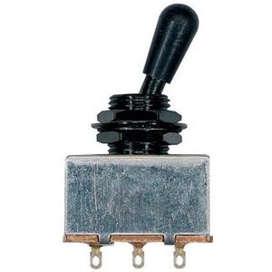 Boston Toggle Switch, 3-weg schakelaar, zwart, gesloten, zwarte knop